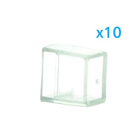 10 PZ Gommini PVC Morbida 10X6 mm per Chiusure Striscia Bobina Led Impermeabile