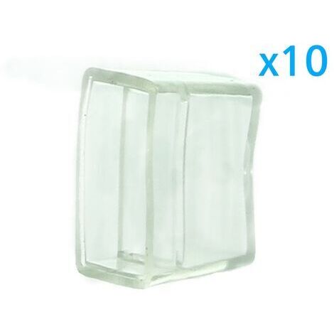 10 PZ Gommini PVC Morbida 14X7 mm per Chiusure Striscia Bobina Led Impermeabile