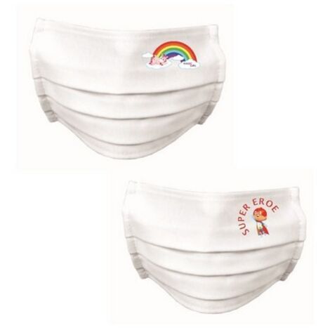10 PZ MASCHERINE BAMBINI SORRISO FANTASIE MISTE M/F IDROREPELLENTE Baby Sorriso 3-6 Anni