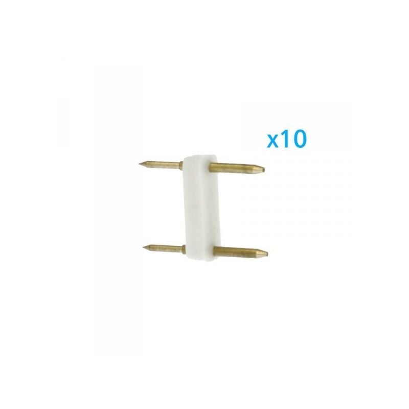 Image of Ledlux - 10 pz Spina Da 2 Pin Passo 13,5mm Per Connessione Bobina Striscia Led Mono Colore Da 220V Con Alimentatore Trasformatore Raddrizzatore