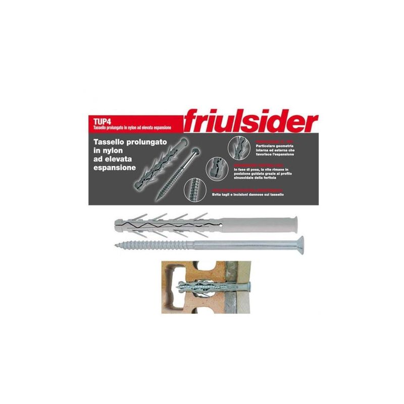 Friulsider - 10 pz tassello tasselli prolungati con vite testa torx fischer 8x100 mm