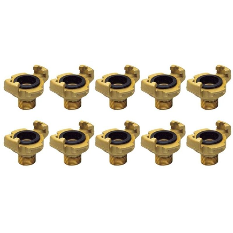 10 Raccords express laiton à visser Mâle 3/4' (20/27) avec joint nbr