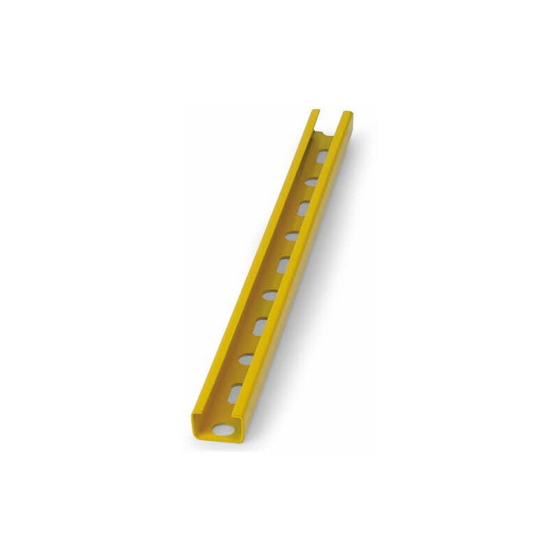 Rail perforé pour charges légères type 'c' - Revêtement plastique jaune 27 x 18 x 1,25 - Boite de 10