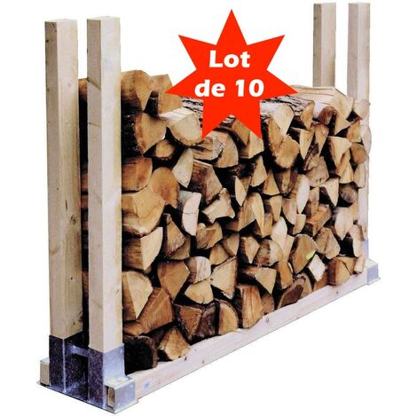 10 Range Bûches Supports Argenté Pour Rangement - Stockage Du Bois De Chauffage