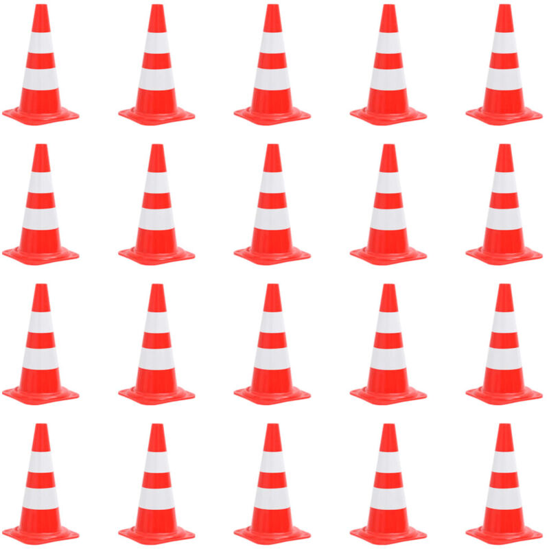 Vidaxl Reflective Traffic Cones 20 Pcs Red And White 50 Cm, Red