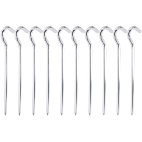 10 robuste Heringe aus Aluminiumlegierung mit Haken für Camping/Wandern