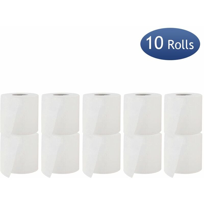 

10 rollos de papel higienico Toallas de papel en rollo para bano 3 capas 180 secciones Pulpa de madera Papeles en rollo suaves y comodos para oficina