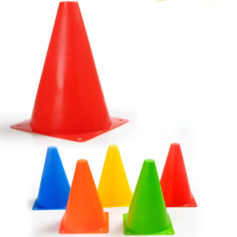 10 rote Fußball-Trainingshütchen (18 cm) für Sport und Laufen