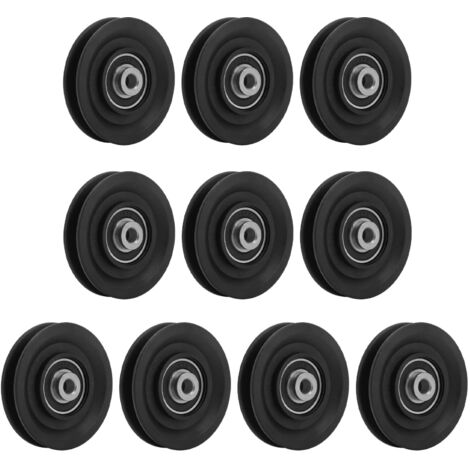 10 roues à poulies en nylon silencieuses 3,5 pouces avec roulement universel pour équipement de levage, garage et échelles