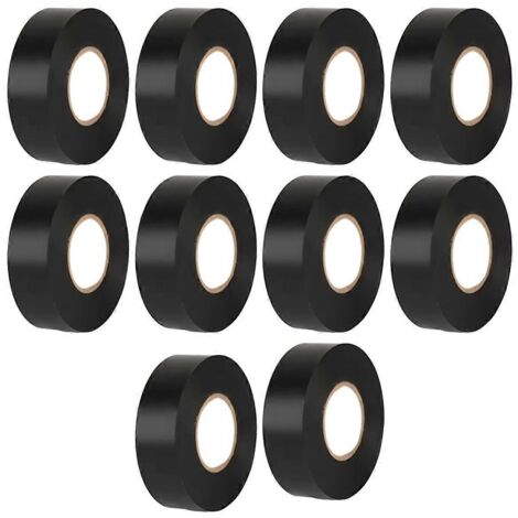 10 rouleaux de ruban isolant électrique pour usage intérieur/extérieur
