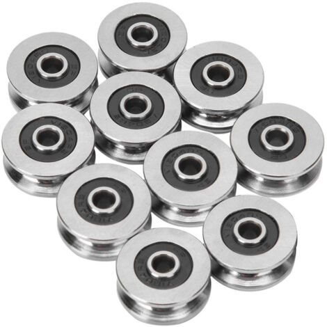 10 roulements à galets V-Groove TV0418 4x18x8mm pour rails de guidage