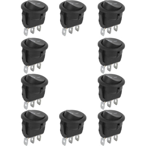 10 runde 23-mm-3-polige Ein/Aus-Wippschalter für Boote – 10er-Packung