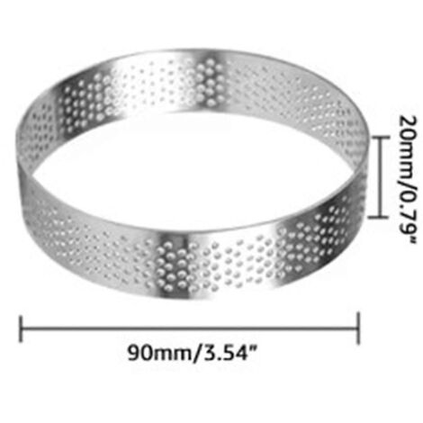 10 runde Tarteringe (9 cm Durchmesser) mit Löchern – Fruchtdessertform – Silber