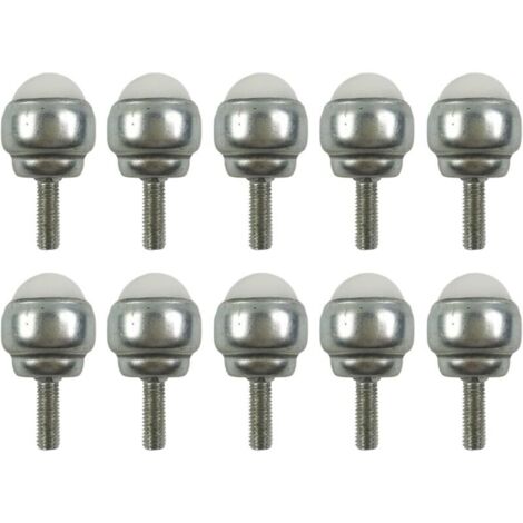 10 ruote piroettanti con cuscinetti a sfera, ruote con stelo in acciaio al carbonio con filettatura M5, mini ruote universali con cuscinetti a sfera per mobili