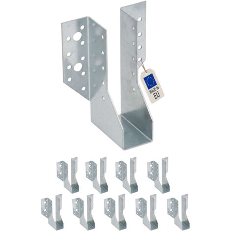 Fixtout – Sabot de charpente galvanisé à ailes extérieures – Largeur 38 mm – Hauteur 141 mm – Épaisseur tôle 2 mm – Pour solivage bois