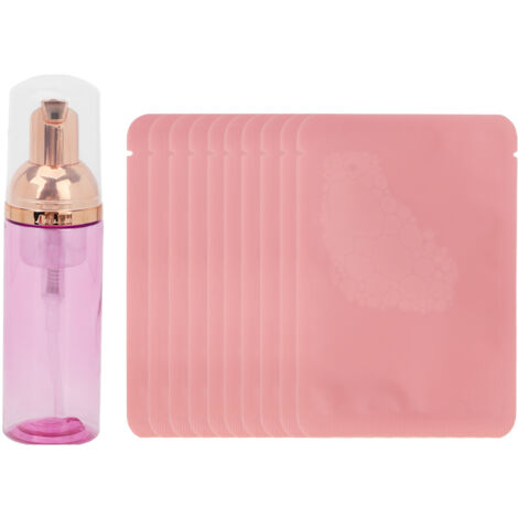 10 Sachets Shampoing Cils Concentré Élimine Graisse Poussière Résidus Maquillage Nourrit Cils Liquide Nettoyant Flacon Rouge
