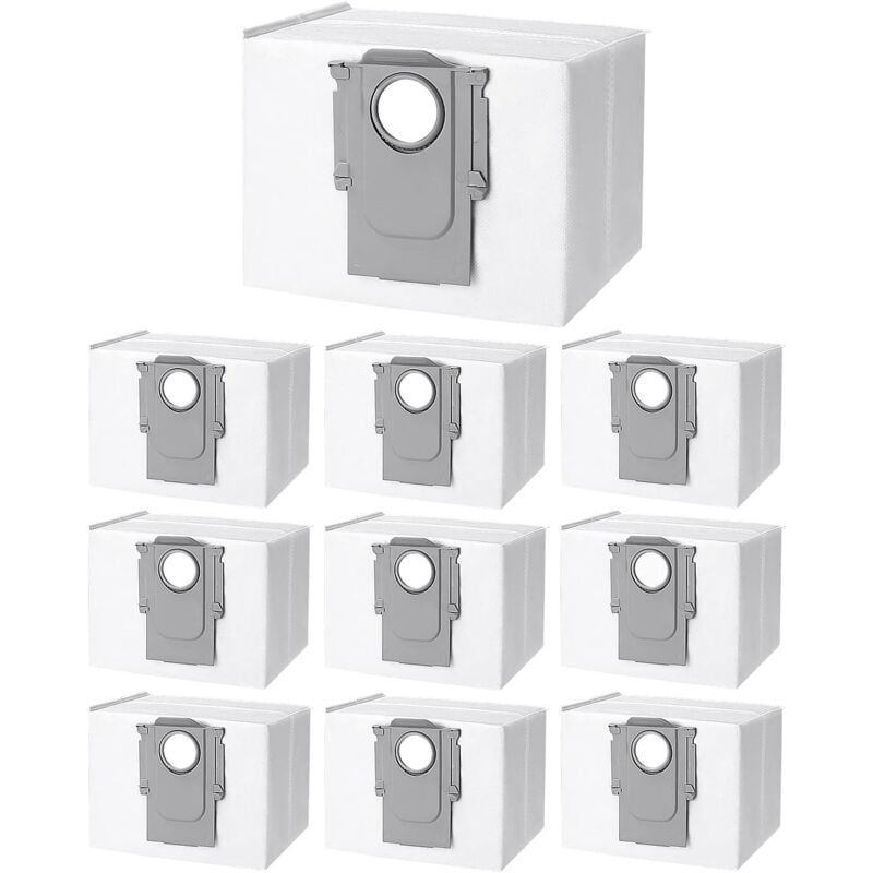 10 Sacs à Poussière Accessoires pour Xiaomi Roborock S8+/S8 Pro Ultra S7 MaxV Ultra/S7 Pro Ultra/Q7+/ Q7 Max+/Q5+/T8,Sacs d'aspirateur de Rechange
