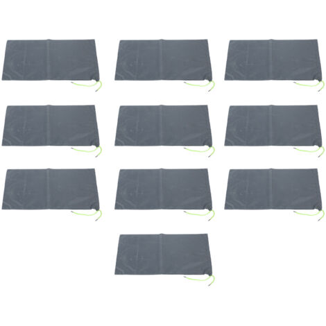 10 Sacs Anti-Inondation Polyester 9.8x19.7in avec Cordon, Barrières Eau pour Sous-Sol et Garage, 10PCS Gris