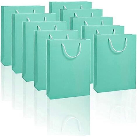 10 sacs cadeaux en papier kraft épais de 15 cm (6 pouces) avec poignées