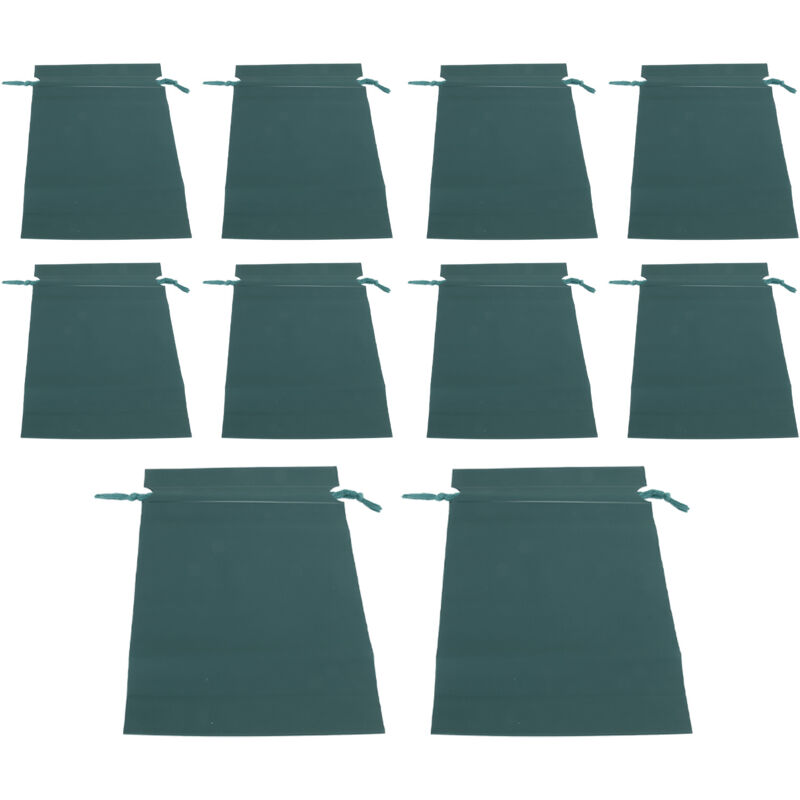 10 Sacs de Rangement Pliable Imperméable Lavable Résistant Pochette à Cordon pour École Voyage Vert Foncé