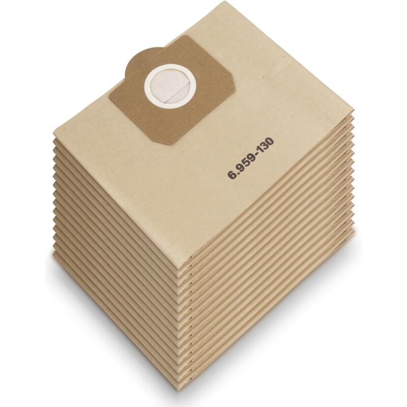 10 sacs filtrants en papier pour Kärcher 6.959-130.0, WD3 sacs d'aspirateur sacs filtrants pour WD3 1629 MV3 Premium A2201/2204/2504/2554/2251/2604