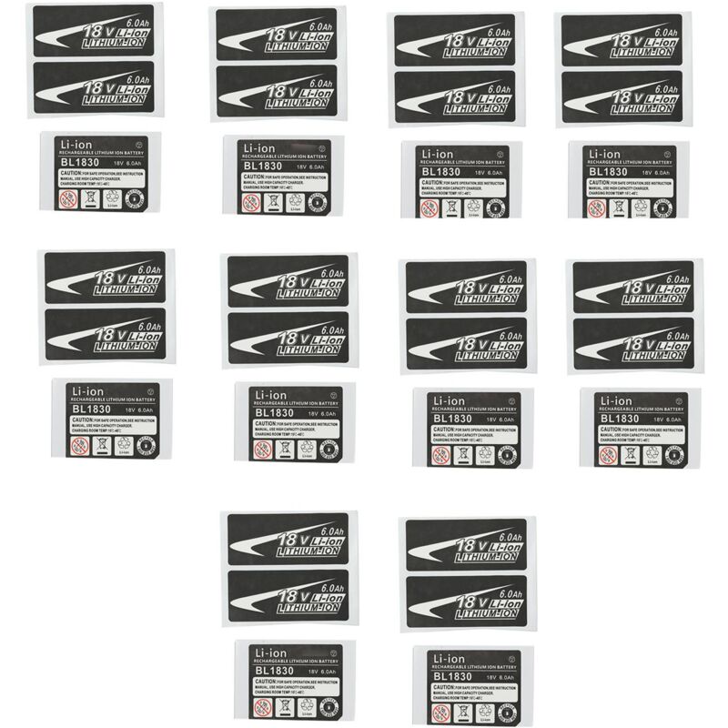 Image of Tlily - 10 Sätze BL1830 Label Lithium-Ionen-Akku 18 v 6,0 Ah Aufkleber passend für Logo