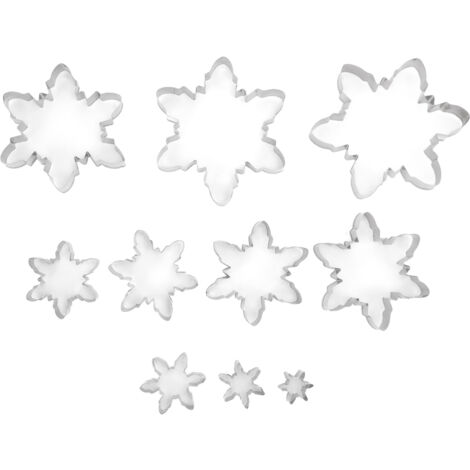 10 Schneeflocken-Ausstechformen aus Edelstahl für Weihnachten