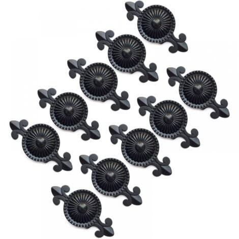 10 Schrankgriffe, Möbelknöpfe, Schubladengriffe, Schrankgriffe, Schubladengriffe (Schwarz)