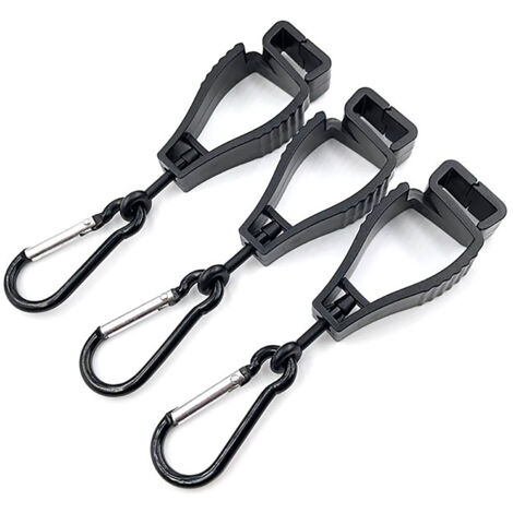 10 schwarze Kunststoff-Handschuhhalter, leicht zu reinigen, tragbar und wiederverwendbar, kompakter Clip für Schutzhandschuhe