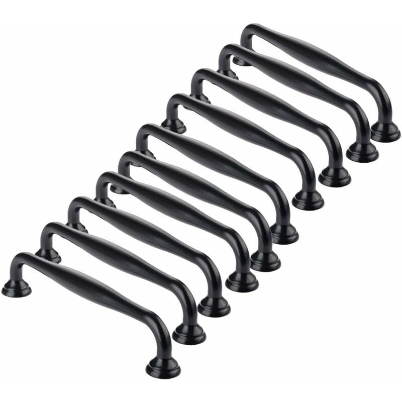 10 schwarze Möbelgriffe – schwarze Küchenmöbelgriffe Türgriffe für Schlafzimmerschubladen 96 mm Achsabstand | 08300021019541 10 schwarze Möbelgriffe – schwarze Küchenmöbelgriffe Türgriffe für Schlafzimmerschubladen 96 mm Achsabstand | 08300021019541