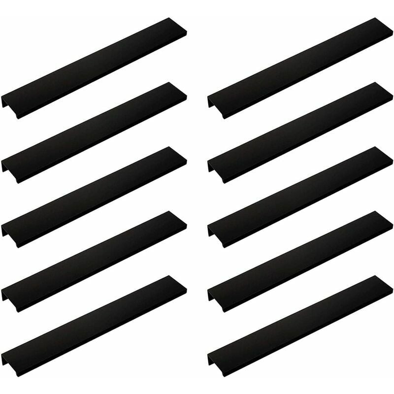 10 schwarze Schubladengriffe für Küchenschränke (160 mm, schwarz) | 06286534824297 10 schwarze Schubladengriffe für Küchenschränke (160 mm, schwarz) | 06286534824297