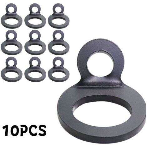 10 schwarze Zurranker mit O-Ring zur Montage in Garage, Werkstatt, LKW, Anhänger und Golfwagen.