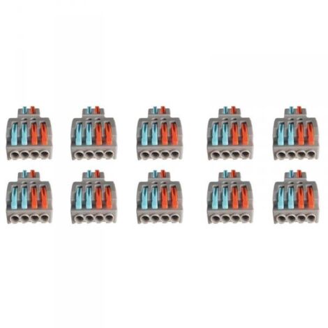 10 Sdoppiatore Elettrico Compatto Connettore Morsetto Elettrico Cavo Connettore 2P-4P