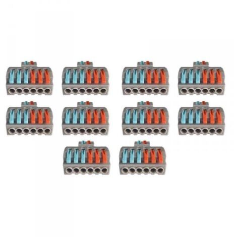 10 Sdoppiatore Elettrico Compatto Connettore Morsetto Elettrico Cavo Connettore 2P-6P