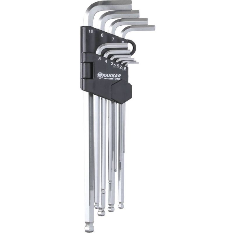 Image of Drakkar Equipement - 10 Sechskantschlüssel Spher extra lang.1.5 drakkar tools - 10707