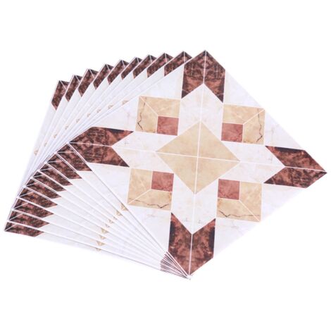 10 selbstklebende 3D-PVC-Boden- und Wandaufkleber, Heimdekoration, 12 x 12 cm, 10er-Packung 1