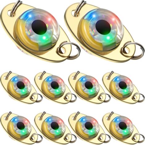 10 señuelos de pesca LED, cebos tipo cuchara para pesca en el mar, señuelos luminosos subacuáticos para pesca en aguas profundas, luz roja