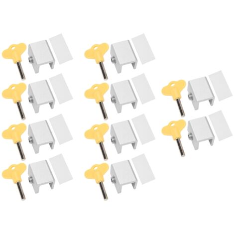 10 Serrures de Fenêtre Coulissante en Aluminium, Sécurité Réglable Facile à Installer avec Clés
