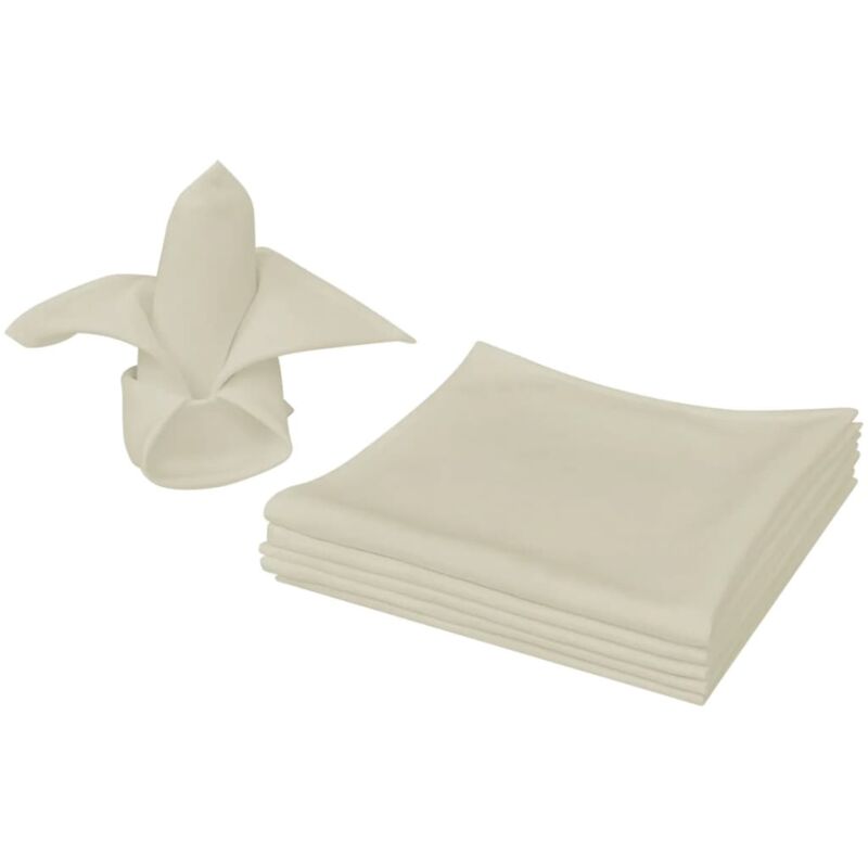 vidaxl - serviettes de table 25 pcs crème 50x50 cm