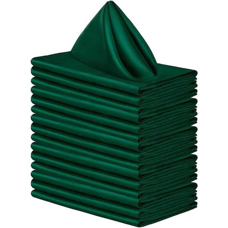 10 serviettes table polyester/coton 30x30 cm – Vert – lavables – pour événements et dîners