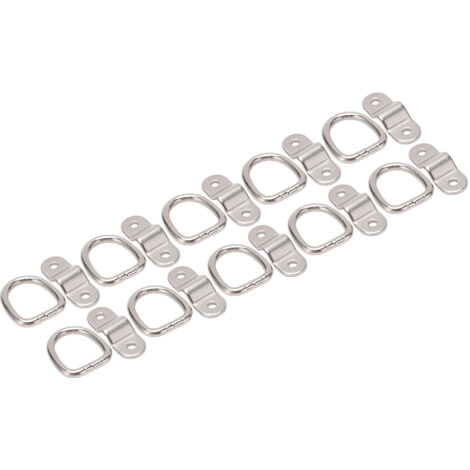10 set di ancoraggi per ancoraggio Anello a D multifunzione per montaggio superficiale ad alta resistenza per un trasporto sicuro Argento
