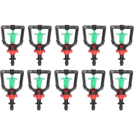 10 set di microugelli rotanti tipo G per ugelli di irrigazione delle piante, ugelli di spruzzatura rifrangenti, ugelli di irrigazione rotanti con telaio quadrato per serre, diametro 6,0 cm
