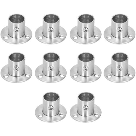 10 Set Flanschhalter Basis verdicken Edelstahl Kleiderschrank Halterung Schrankstange Rohrhalterung Hardware(Φ19)