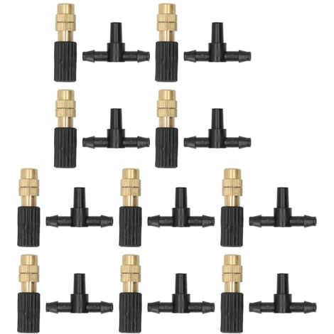 10 Set Micro Garden Watering Spray Head Misting Nozzle with 3‑Way Connector Irrigation System