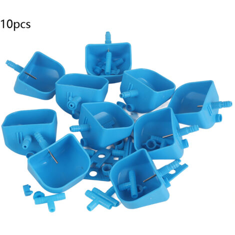 10 Sets Automatic Rabbit Drinker Drinking Feeding Bowl with Drain Outlet for Rodent Animal