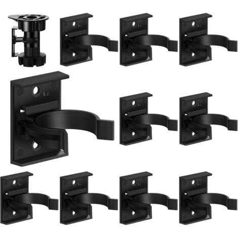 10 Sets Bath Panel Clip Kitchen Skirting Clip Kick Board Clip 30-31 mm/ 1.18-1.22 inch Diameter Strong with Adjustable Fixing Bracket for Cabinet, Black