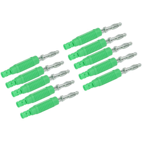 10 Sets Messing-Bananenstecker (männlich) PA-Buchsenadapter, Sonde, Isolierrohr, Presspassung Art.-Nr. J.10031, Grün