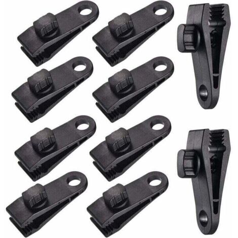 10 Sets Planenclips für Zelte, Planenklemmen, Markisenclips, Zeltclips, für Autozelte, Planen, Markisen