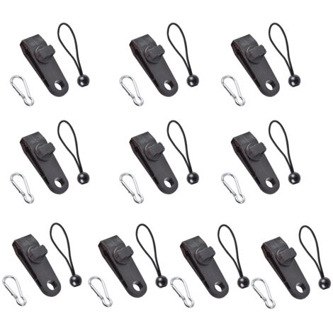 10 Sets Zeltclips für den Außenbereich, winddichte Markise, Befestigungsschnalle, Kunststoffzubehör, multifunktionale Camping-Windseilschlaufe Zeltclips (Zeltclip + elastisches Seil + Schnellbefestigu