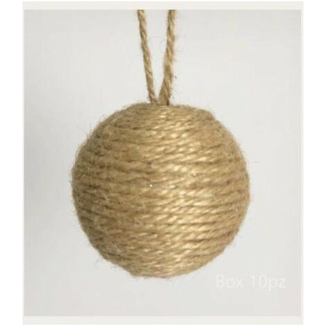 10 sfere palle decorate per albero natale Ø6 cm - colore beige